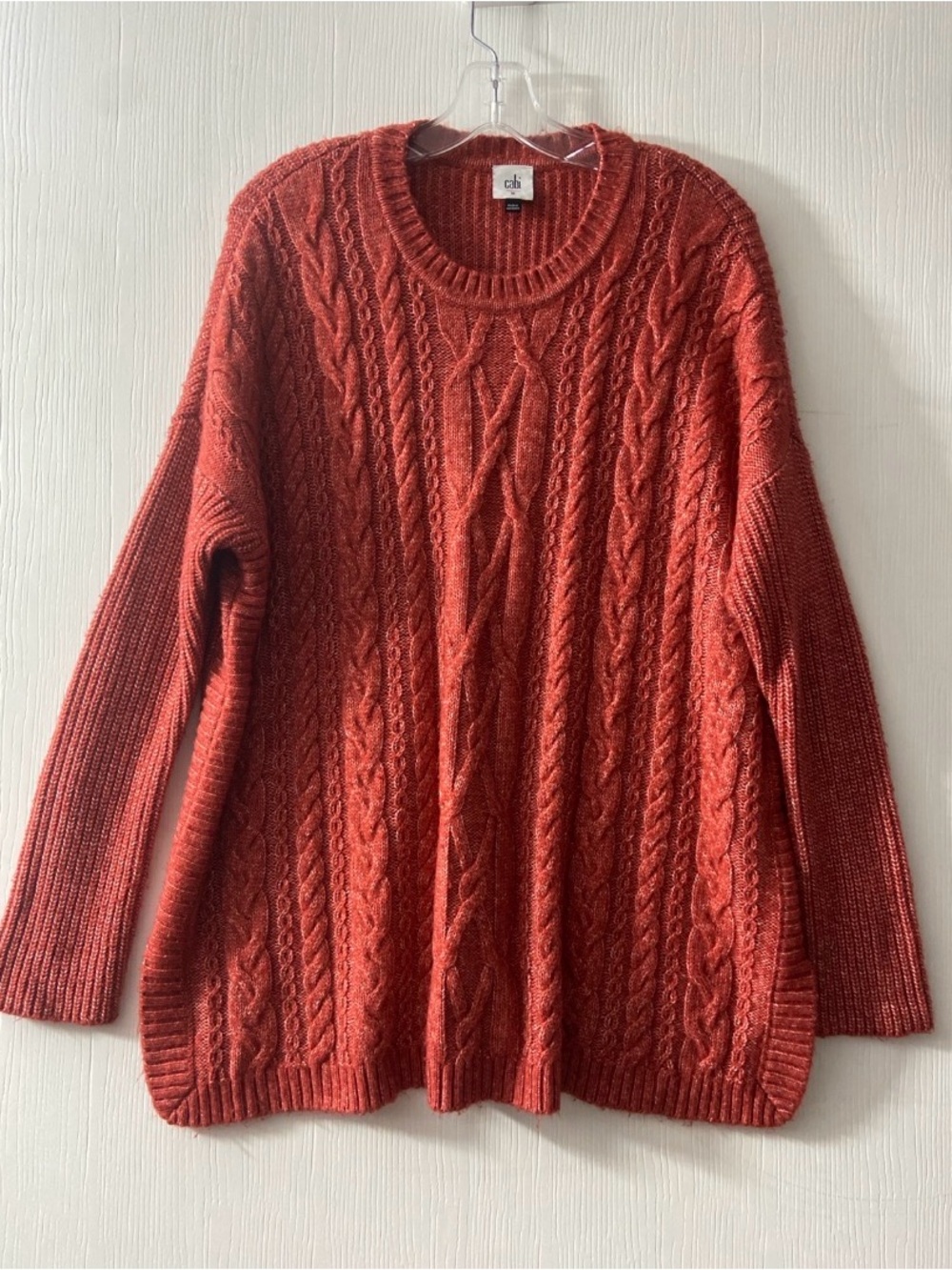 cabi Playoff Pullover Sweater – Heathered Red – Size M